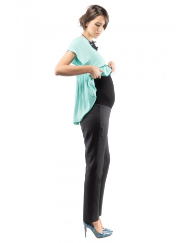 Pantaloni  de gravida, cu dungi discrete, eleganti de sarcina, ideali pentru birou
